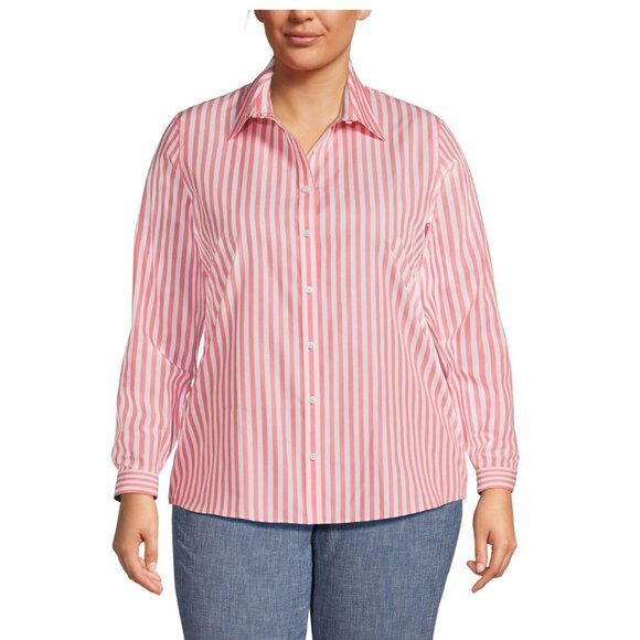 Lands End No Iron Pinpoint Oxford Size 12 - Picture 2 of 10